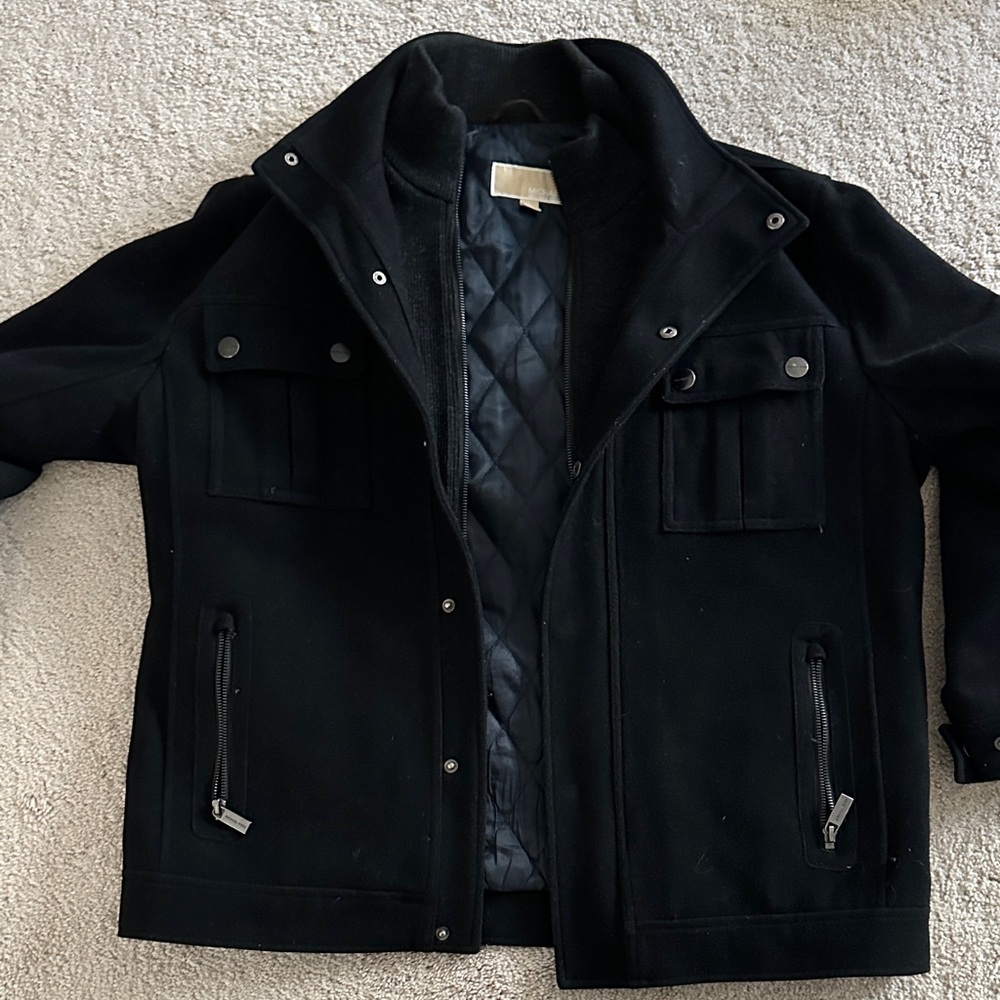 Michael Kors Black Pea Coat - Picture 2 of 4